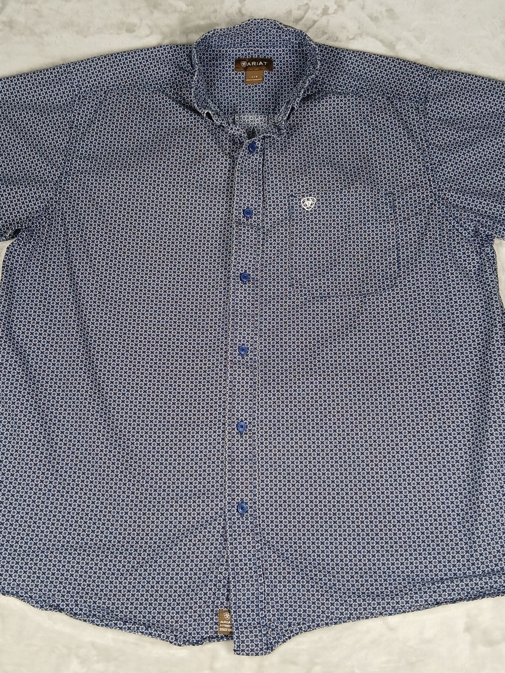 Ariat Button Down Shirt L Men's Short Sleeve Geometric Western